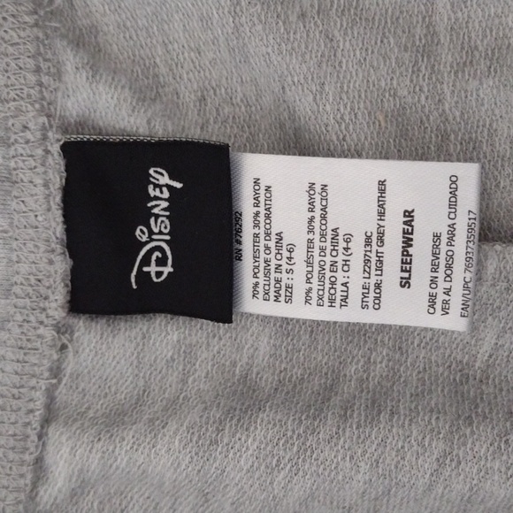 Disney Gray Make a Wish Alladin Jogger Pajama Bottoms NWOT Size S (4-6) - Picture 5 of 12